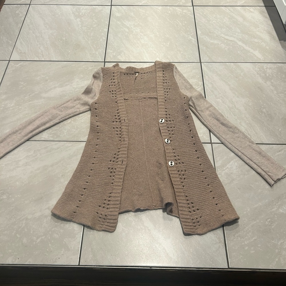 Free people brown sweater cardigan size xs